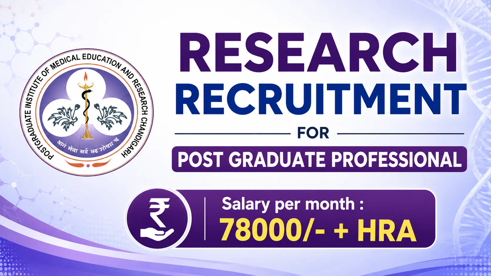 Research Recruitment for Post Graduate Professional at PGIMER 