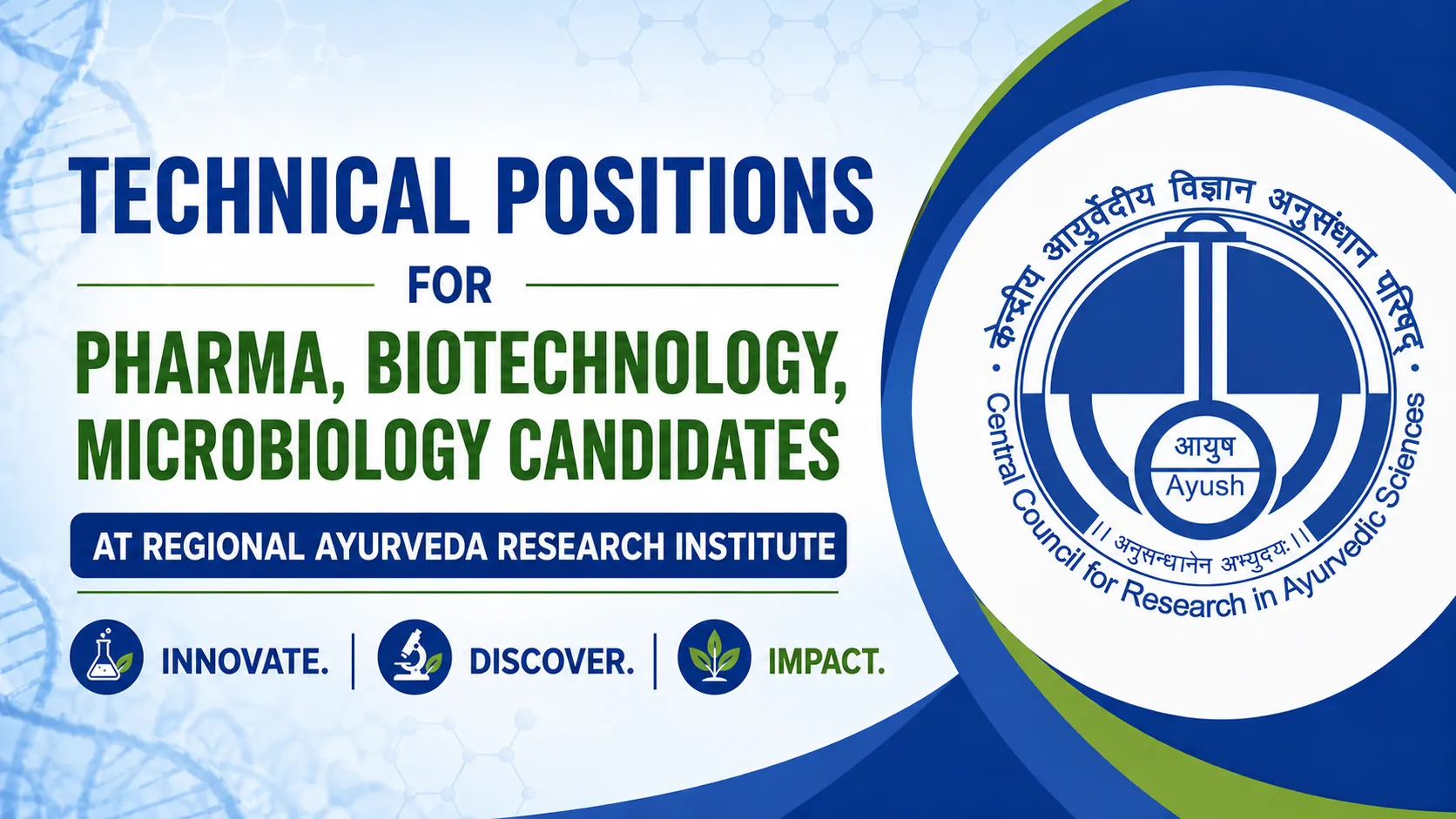 Technical positions for Pharma, Biotechnology, Microbiology candidates at RARI