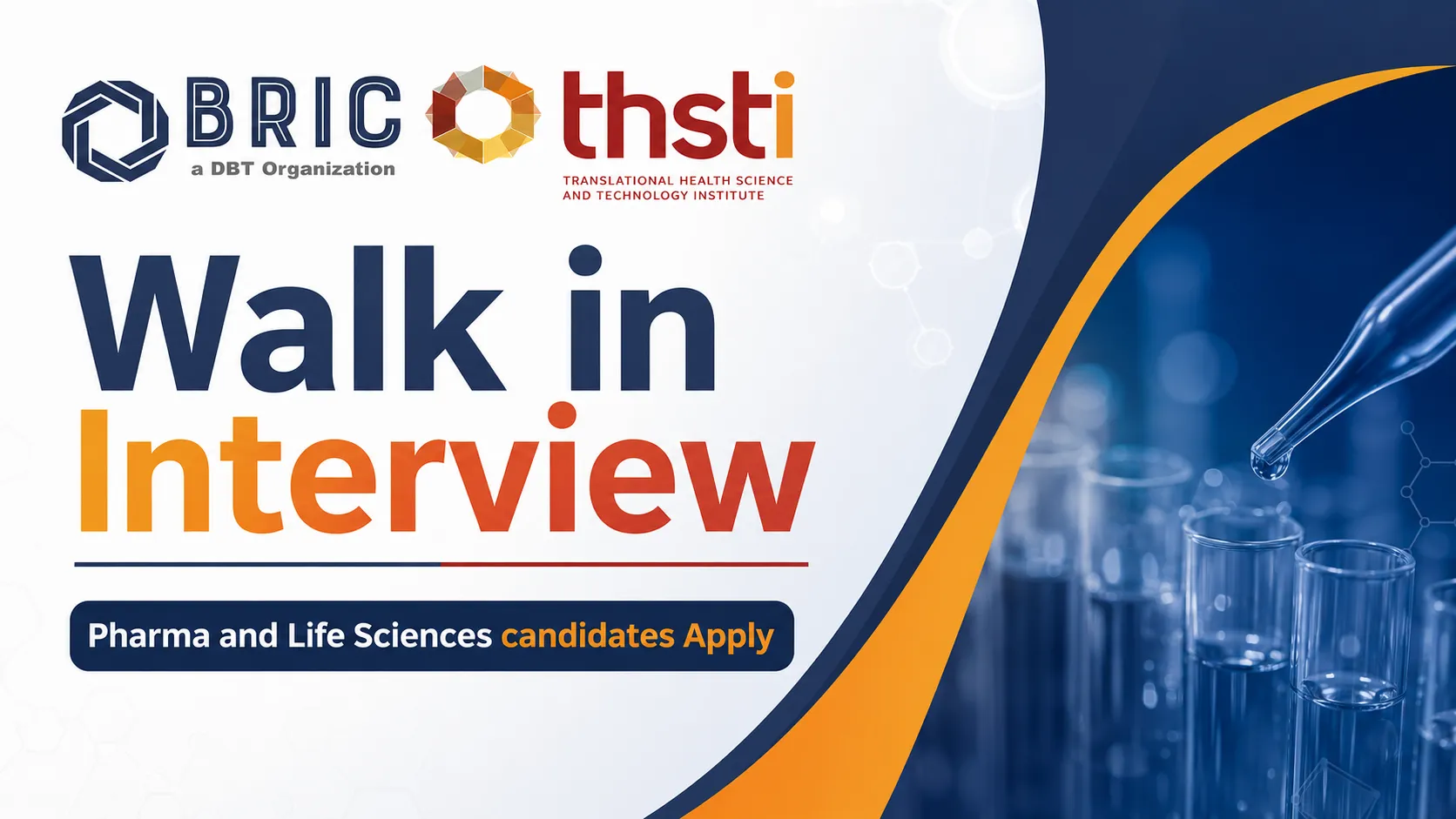 THSTI Interview - Pharma and Life Sciences candidates Apply