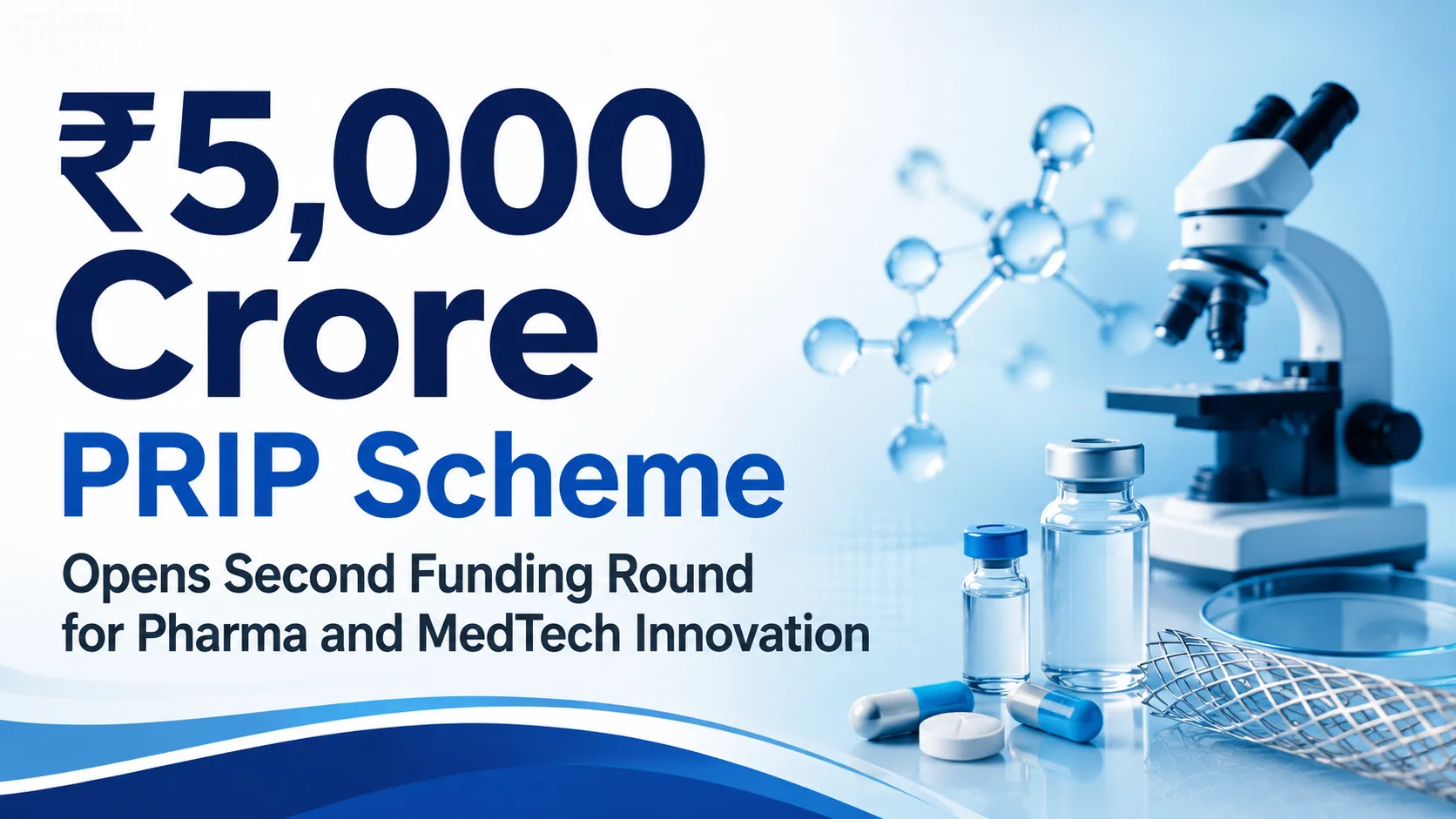 ₹5,000 Crore PRIP Scheme Opens Second Funding Round for Pharma and MedTech Innovation