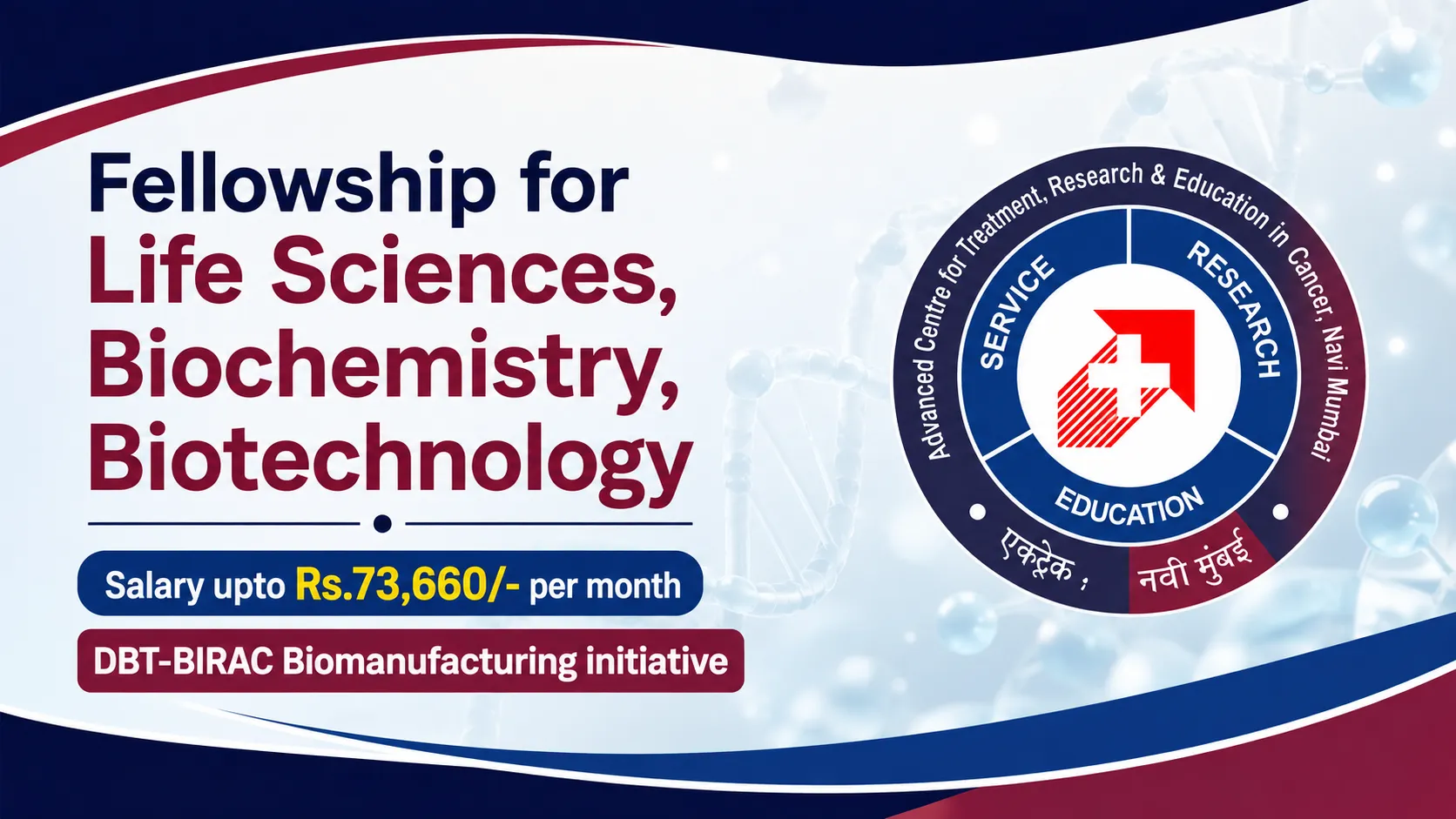 ACTREC Fellowship for Life Sciences, Biochemistry, Biotechnology candidates