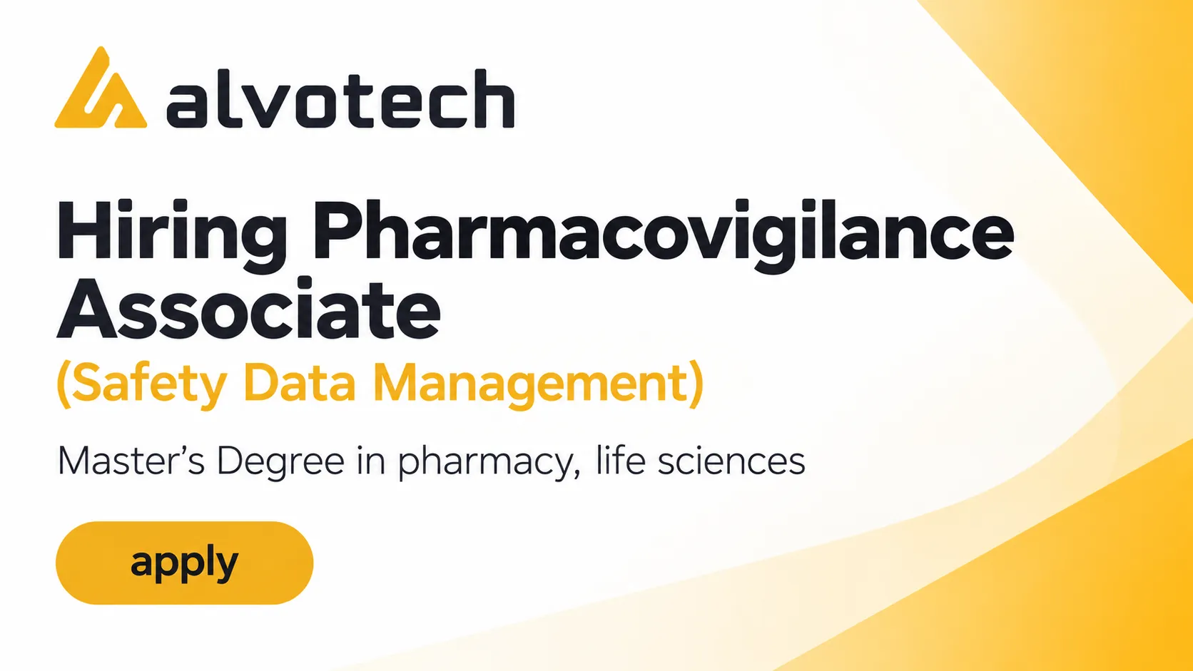 Alvotech Hiring Pharmacovigilance Associate