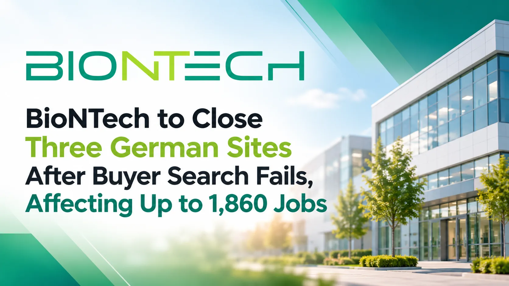 BioNTech to Close Three German Sites After Buyer Search Fails, Affecting Up to 1,860 Jobs