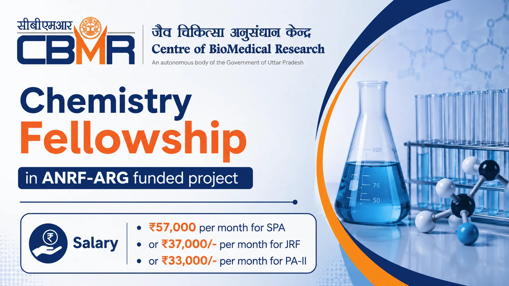 Chemistry Fellowship in ANRF-ARG funded project at CBMR