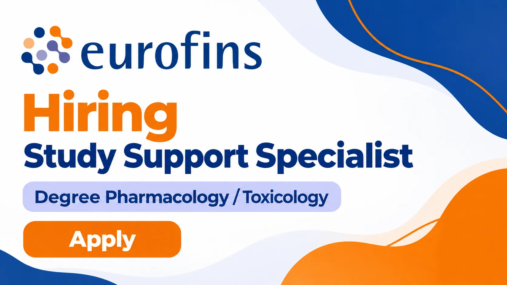 Eurofins Scientific Hiring Study Support Specialist