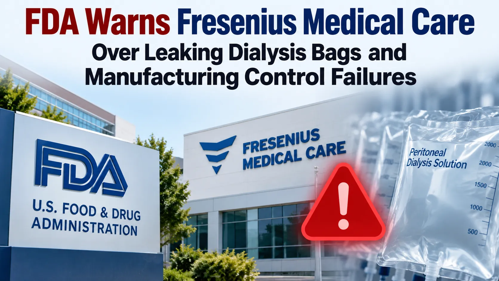 FDA Warns Fresenius Medical Care Over Leaking Dialysis Bags and Manufacturing Control Failures