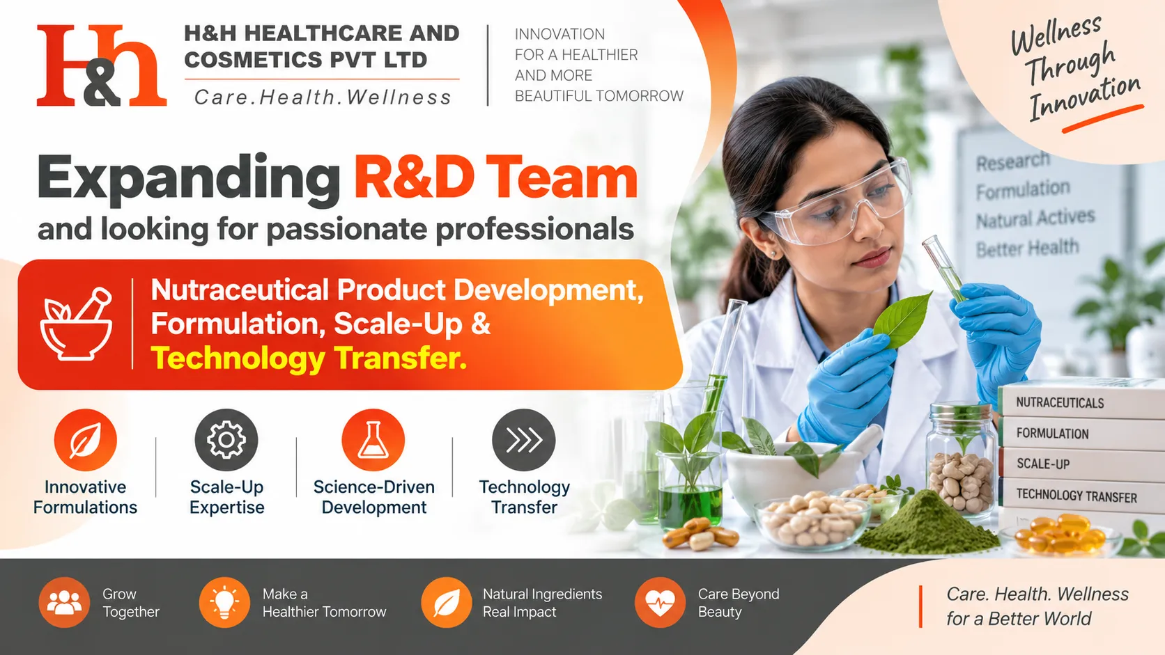 H&H Healthcare and Cosmetics expanding R&D team and looking for passionate professionals