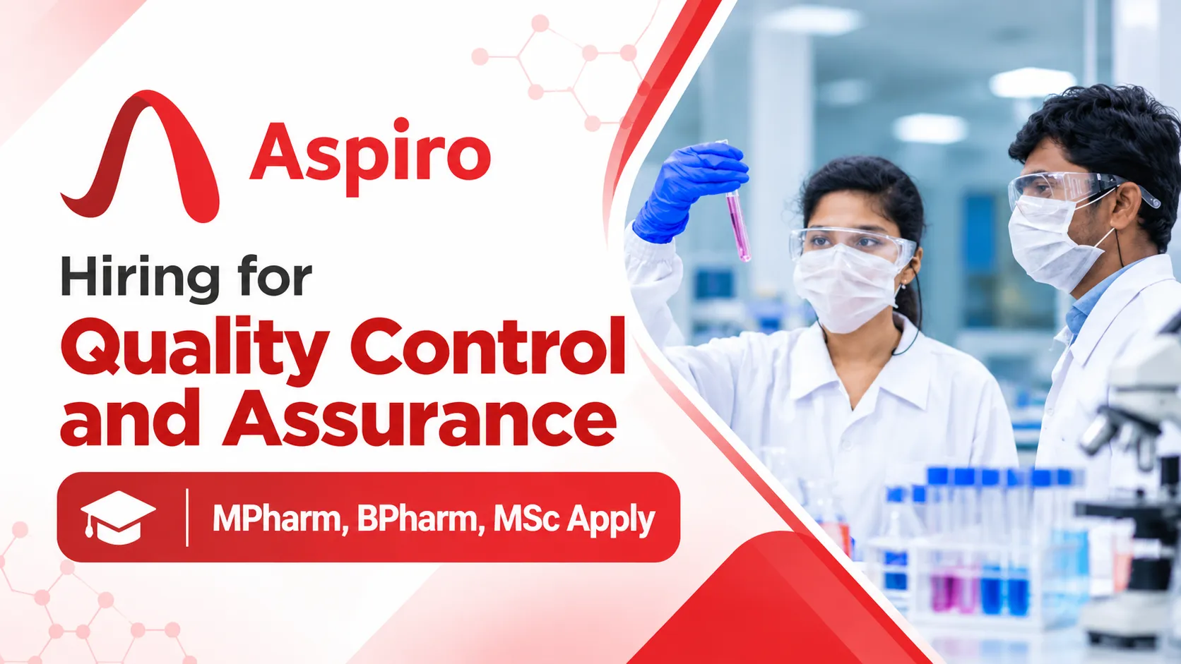 Hiring for Quality Control and Assurance at Aspiro Pharma