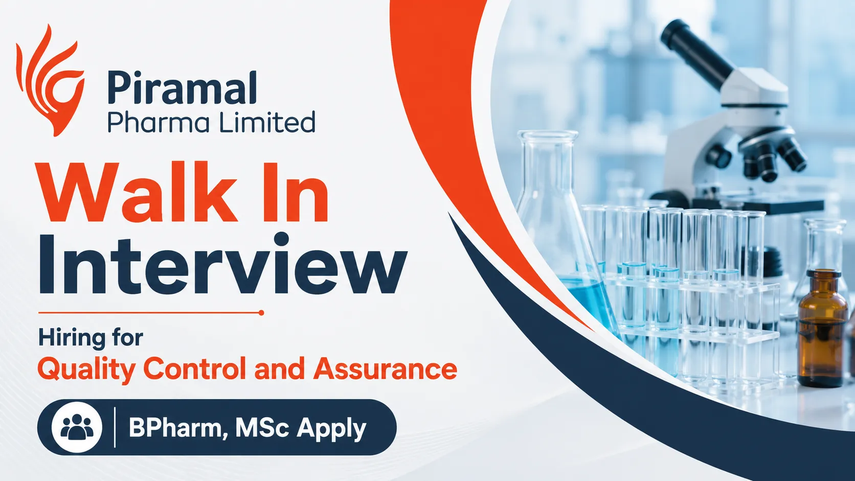 Hiring for Quality Control and Assurance at Piramal Pharma Limited