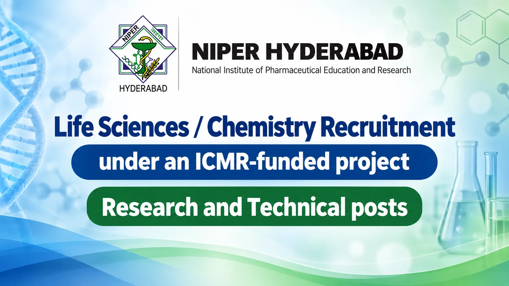 Life Sciences / Chemistry Recruitment under an ICMR-funded project, NIPER