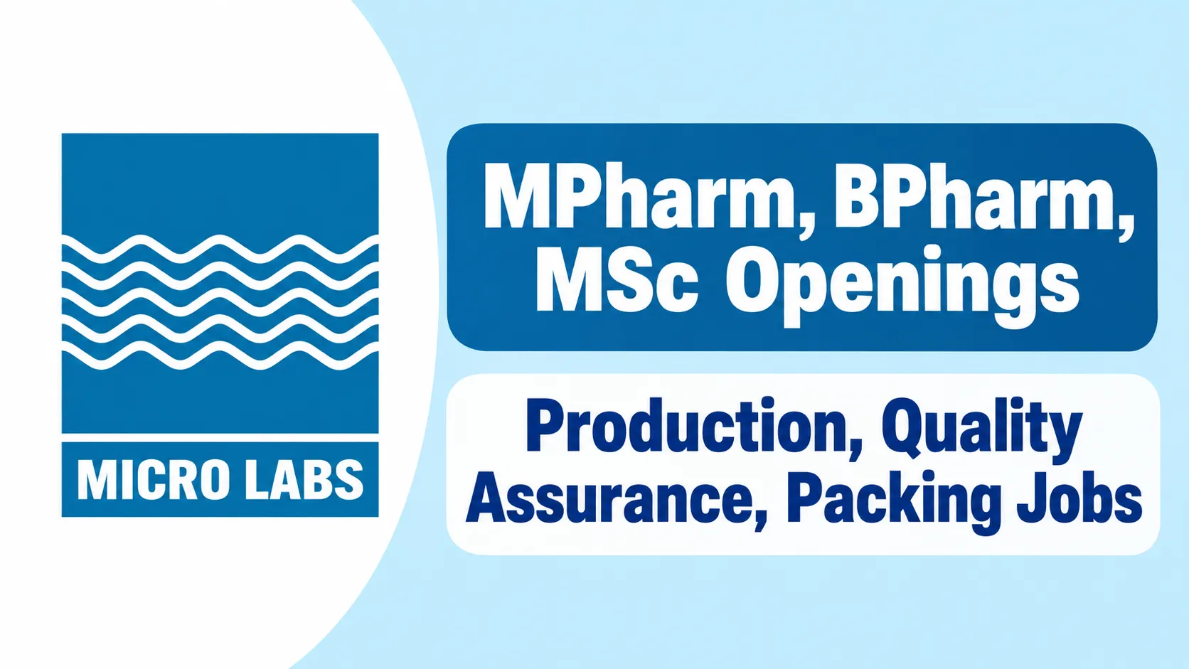 MICRO LABS LIMITED Openings : Production, Quality Assurance, Packing Jobs