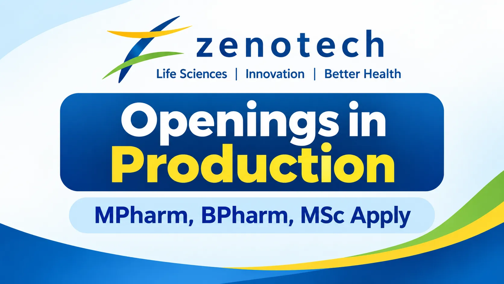 Openings in Production at Zenotech Laboratories