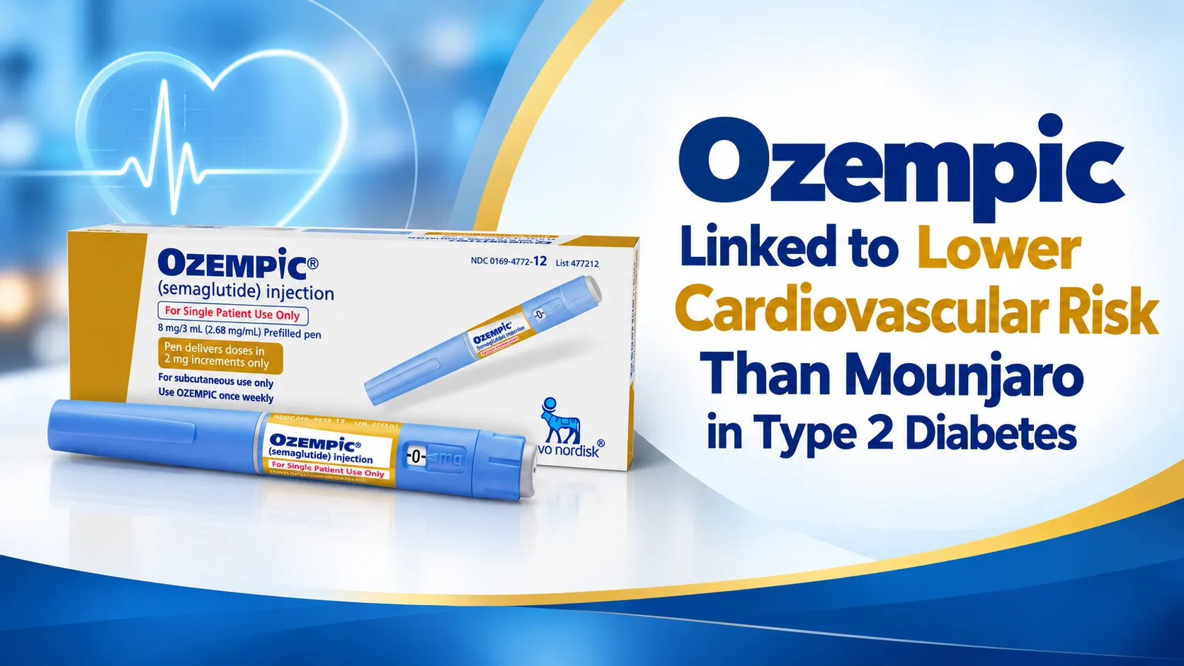 Ozempic Linked to Lower Cardiovascular Risk Than Mounjaro in Type 2 Diabetes