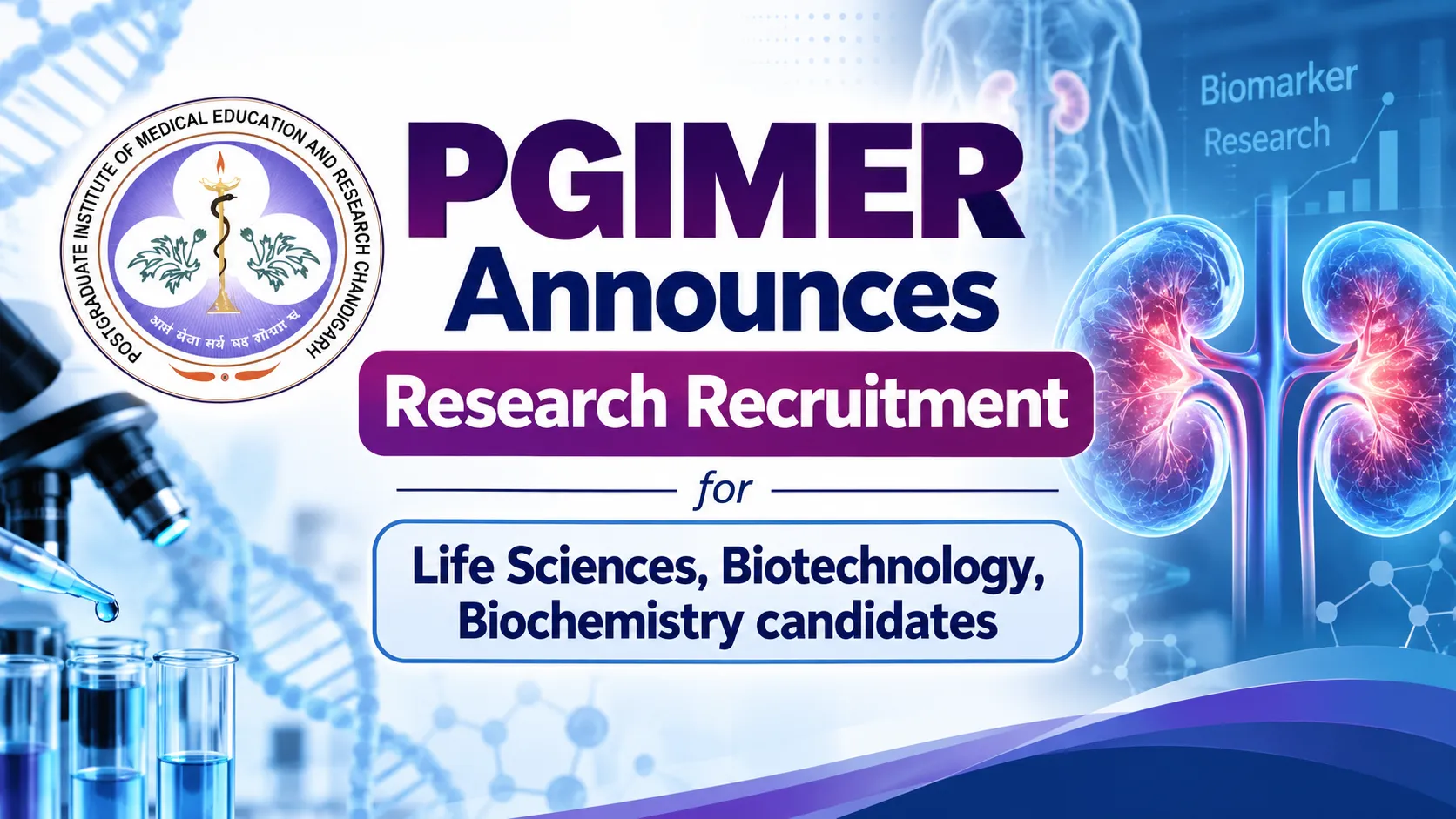 PGIMER Announces Research Recruitment for Life Sciences, Biotechnology, Biochemistry candidates