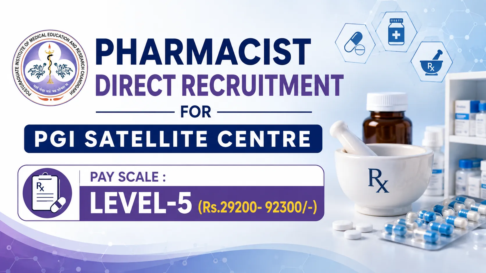 PGIMER Pharmacist Direct Recruitment for PGI Satellite Centre