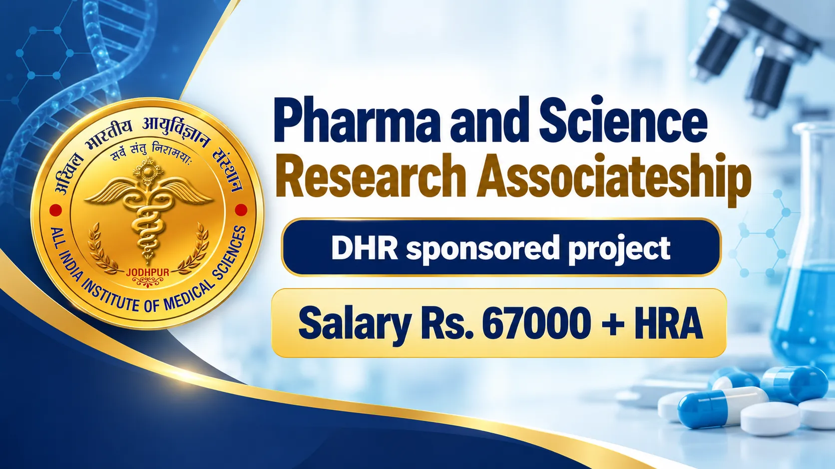 Pharma and Science Research Associateship at AIIMS