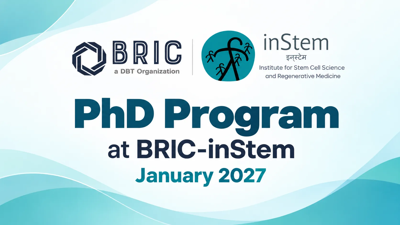 PhD program at BRIC-inStem-January 2027
