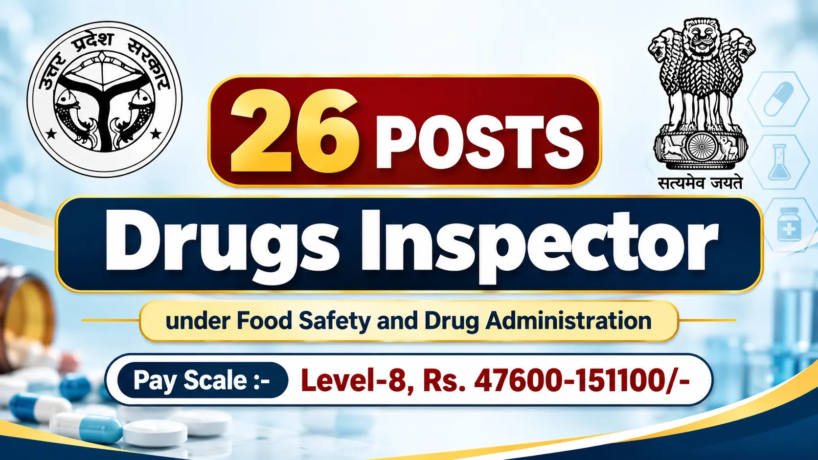 Recruitment for Drugs Inspector under Food Safety and Drug Administration