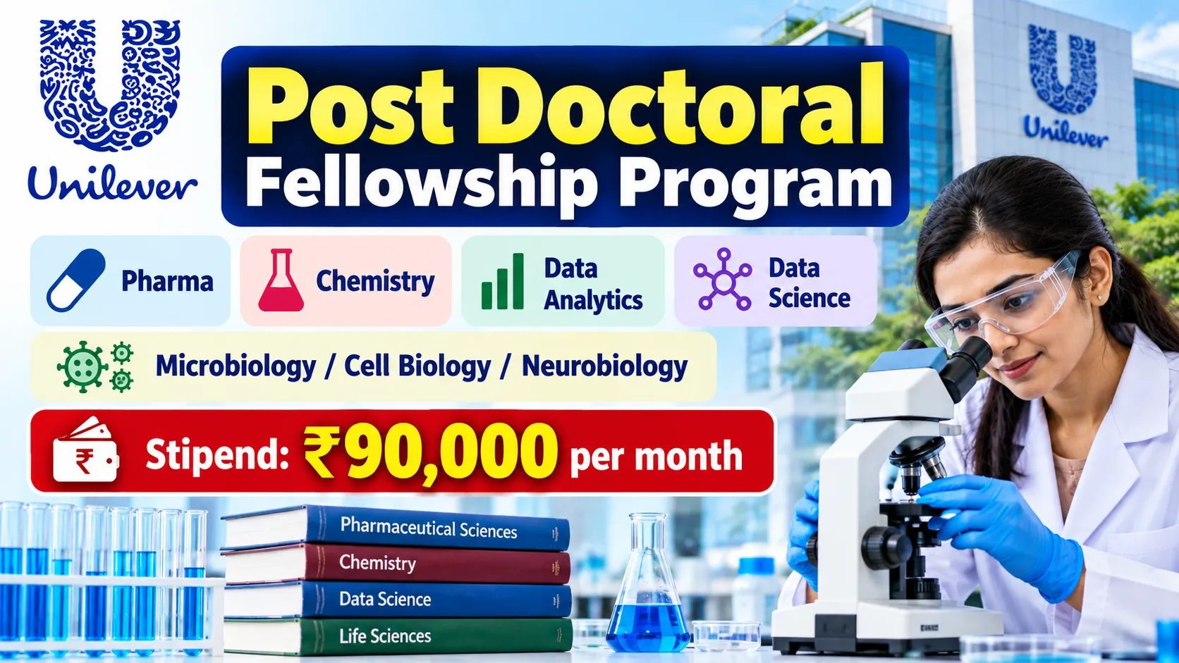Unilever Post Doctoral Fellowship Program for Pharma, Chemistry, Data Analytics, Data Science
