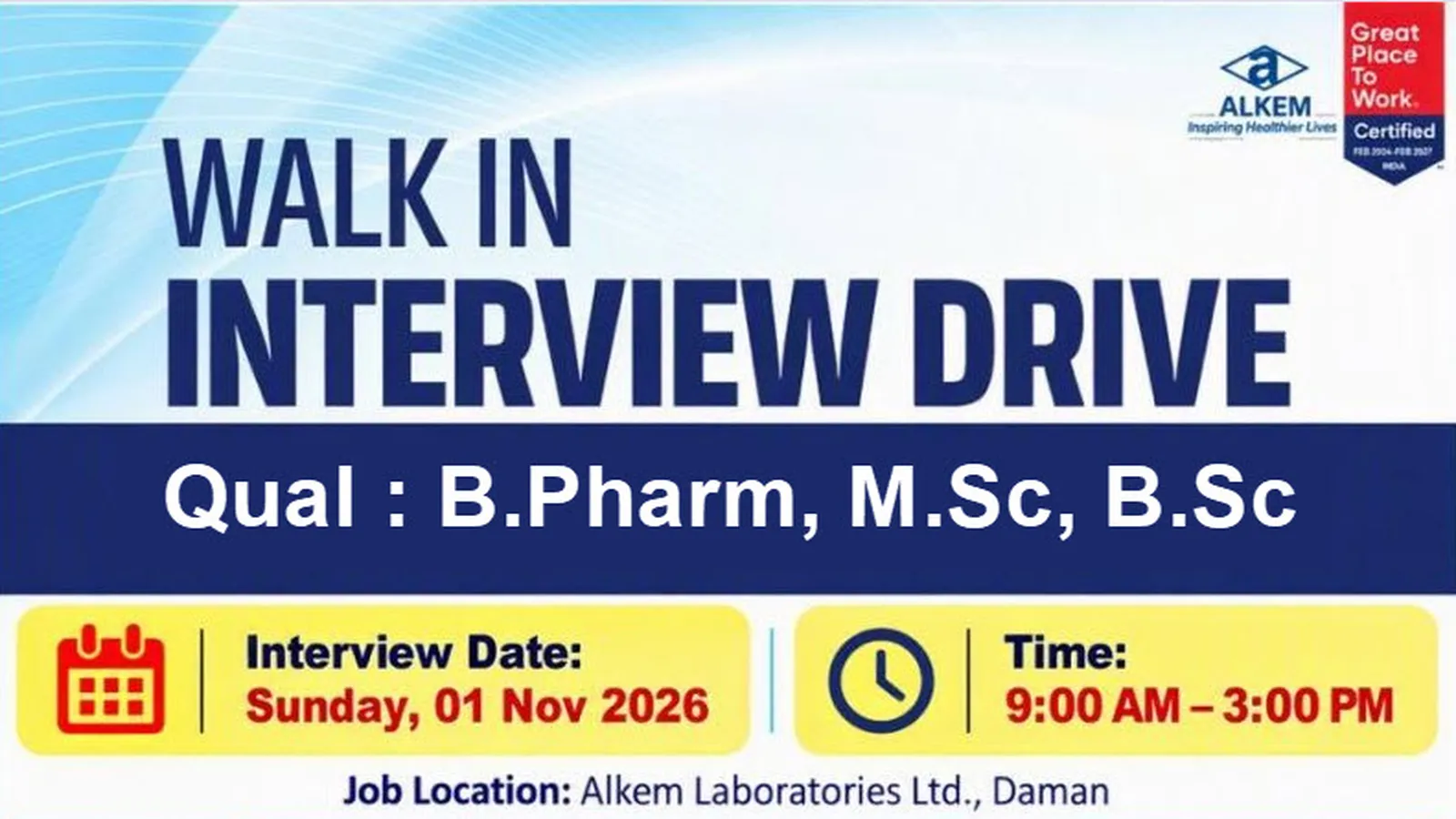 Alkem Laboratories Openings : Production and Quality Control Jobs