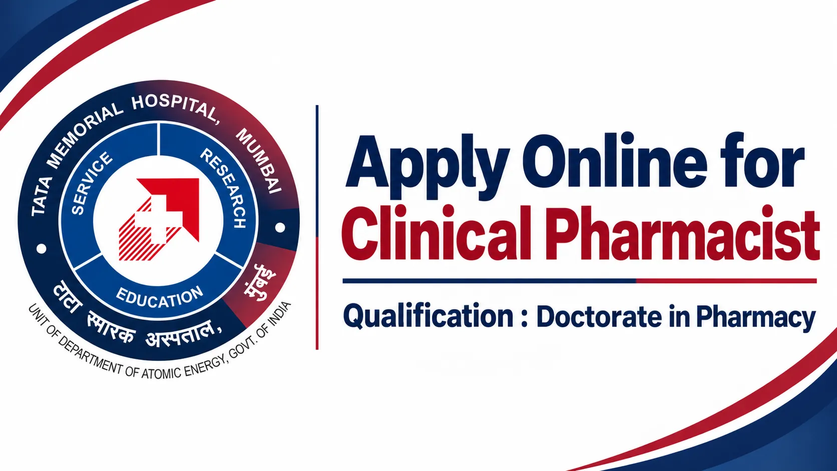 Apply Online for Clinical Pharmacist at Tata Memorial Hospital