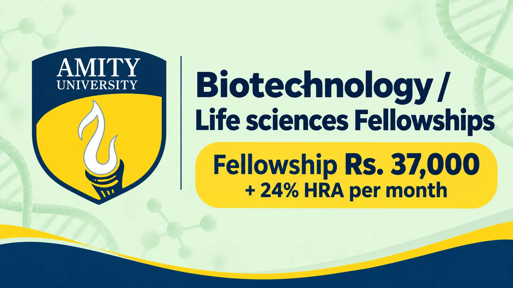 Biotechnology / Life sciences Fellowships in Amity Institute of Biotechnology