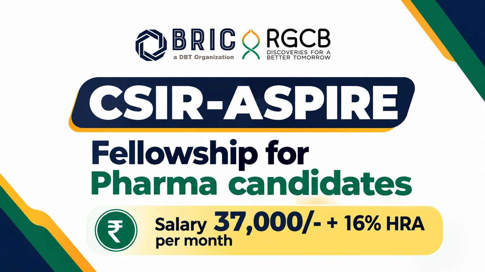 CSIR-ASPIRE Fellowship for Pharma candidates at Rajiv Gandhi Centre for Biotechnology