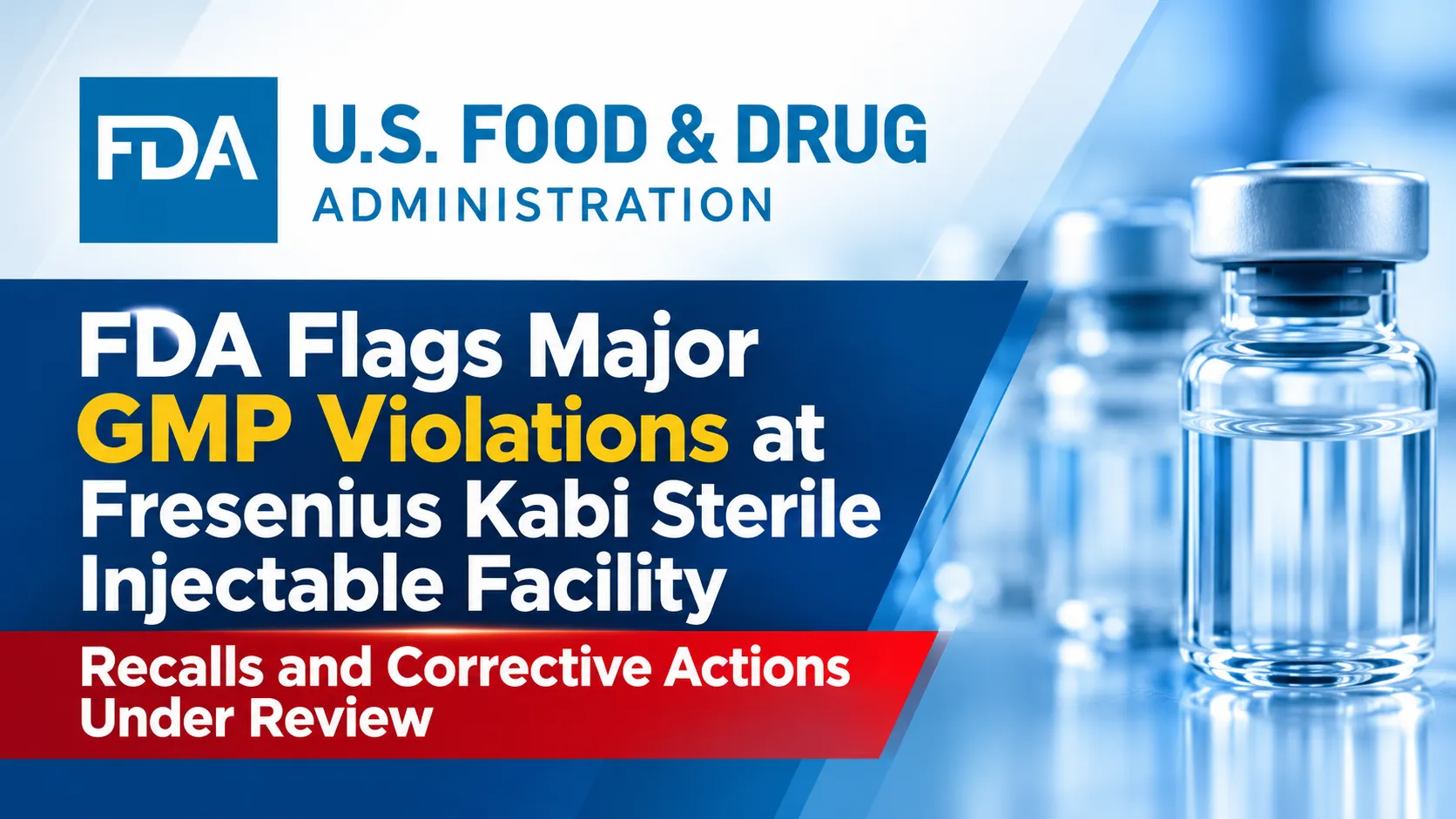 FDA Flags Major GMP Violations at Fresenius Kabi Sterile Injectable Facility; Recalls and Corrective Actions Under Review