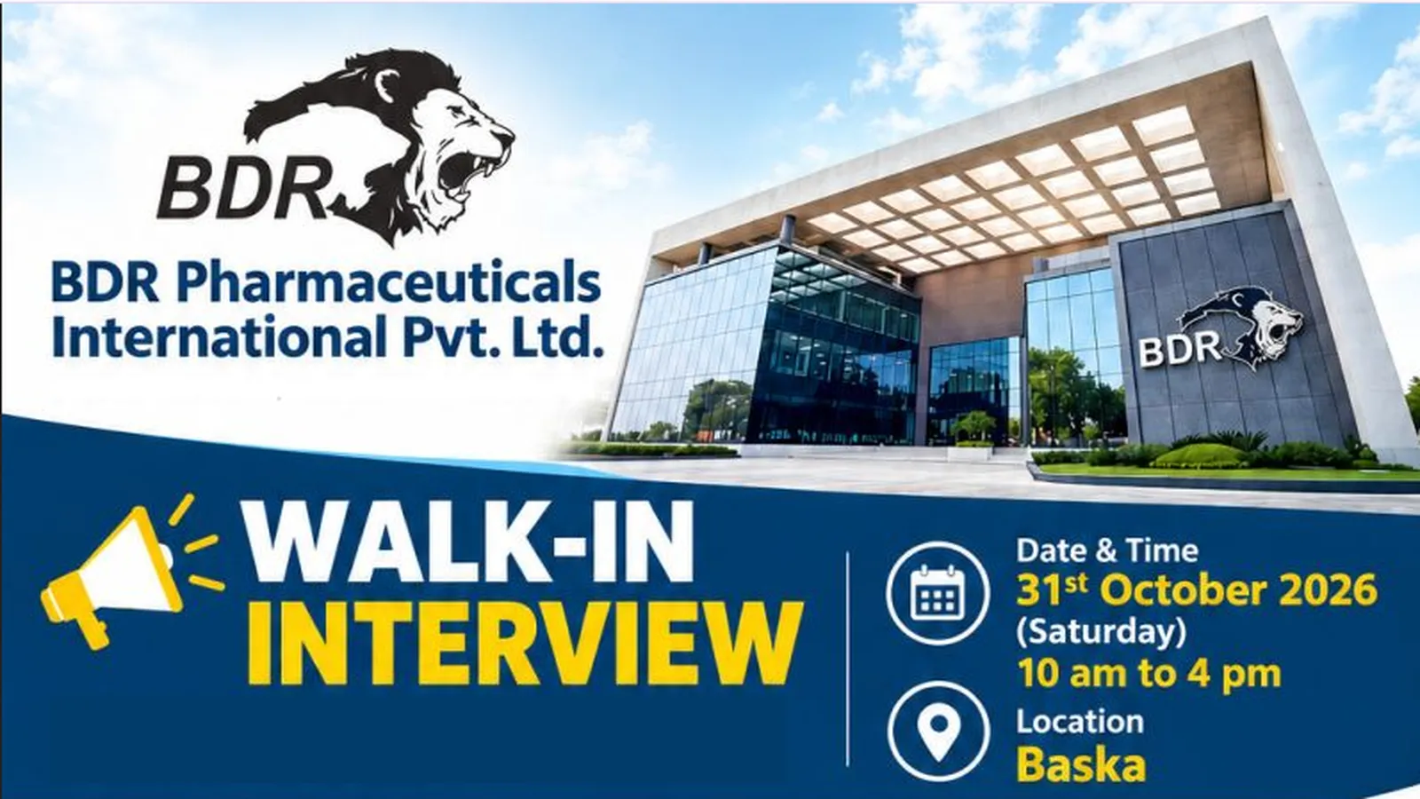 Openings in Quality Assurance, Production, OSD Packing, Warehouse at BDR Pharmaceuticals