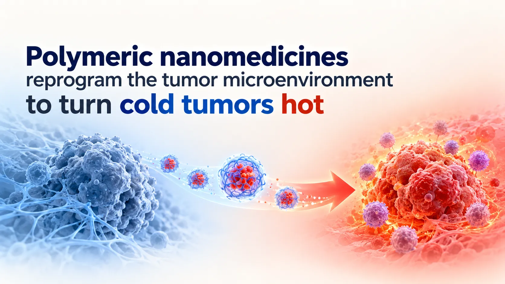 Polymeric nanomedicines reprogram the tumor microenvironment to turn cold tumors hot