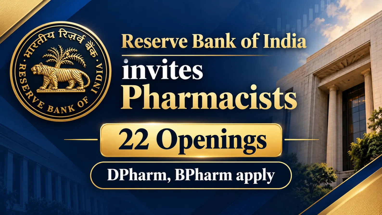 Reserve Bank of India invites Pharmacists