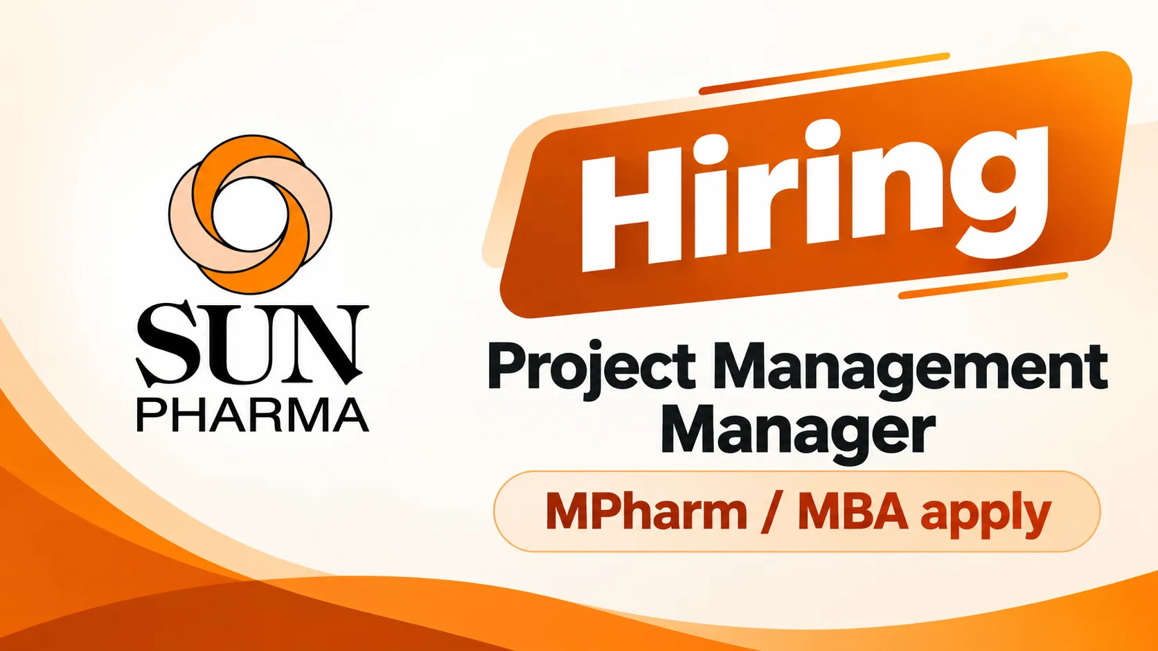 Sun Pharma Hiring Project Management Manager
