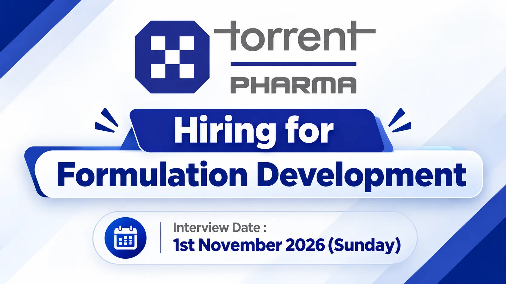 Torrent Pharma Hiring for Formulation Development