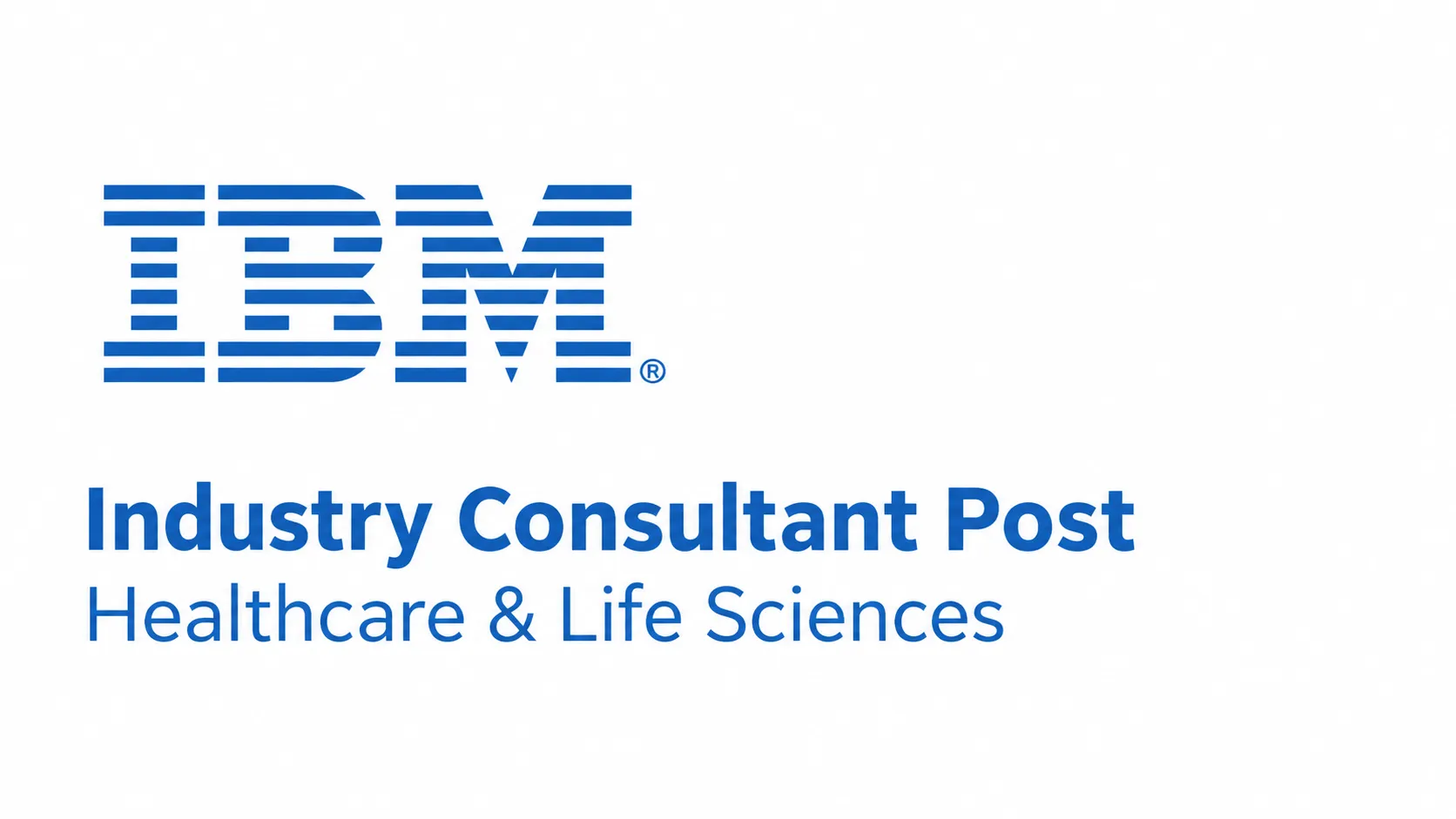 Work as Industry Consultant at IBM