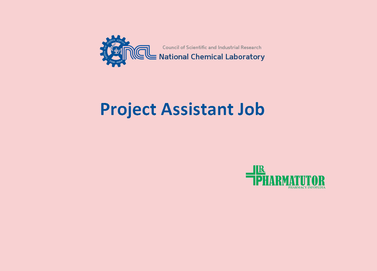 Vacancy for Project Assistant at National Chemical Laboratory