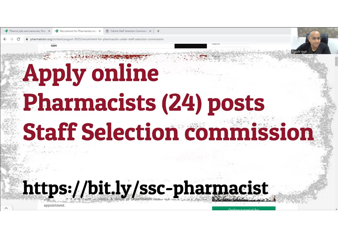 Video description of Pharmacists jobs under Staff Selection Commission