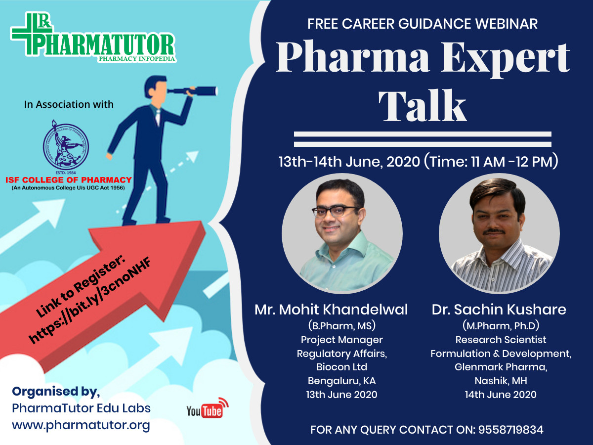 Free Career Guidance Webinar PHARMA EXPERT TALK Organized by